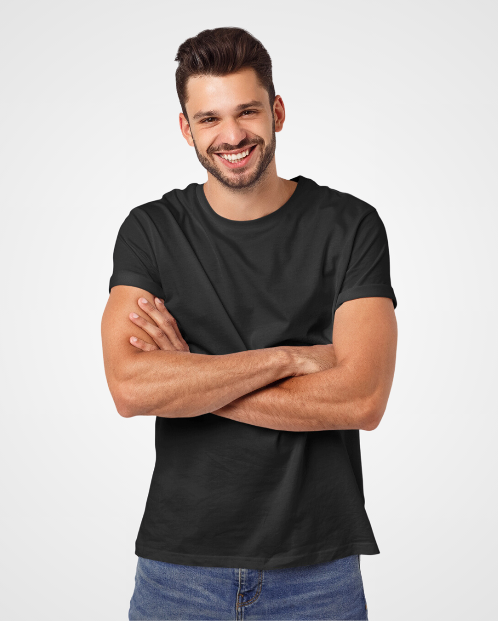 Men's Black Plain T-shirt