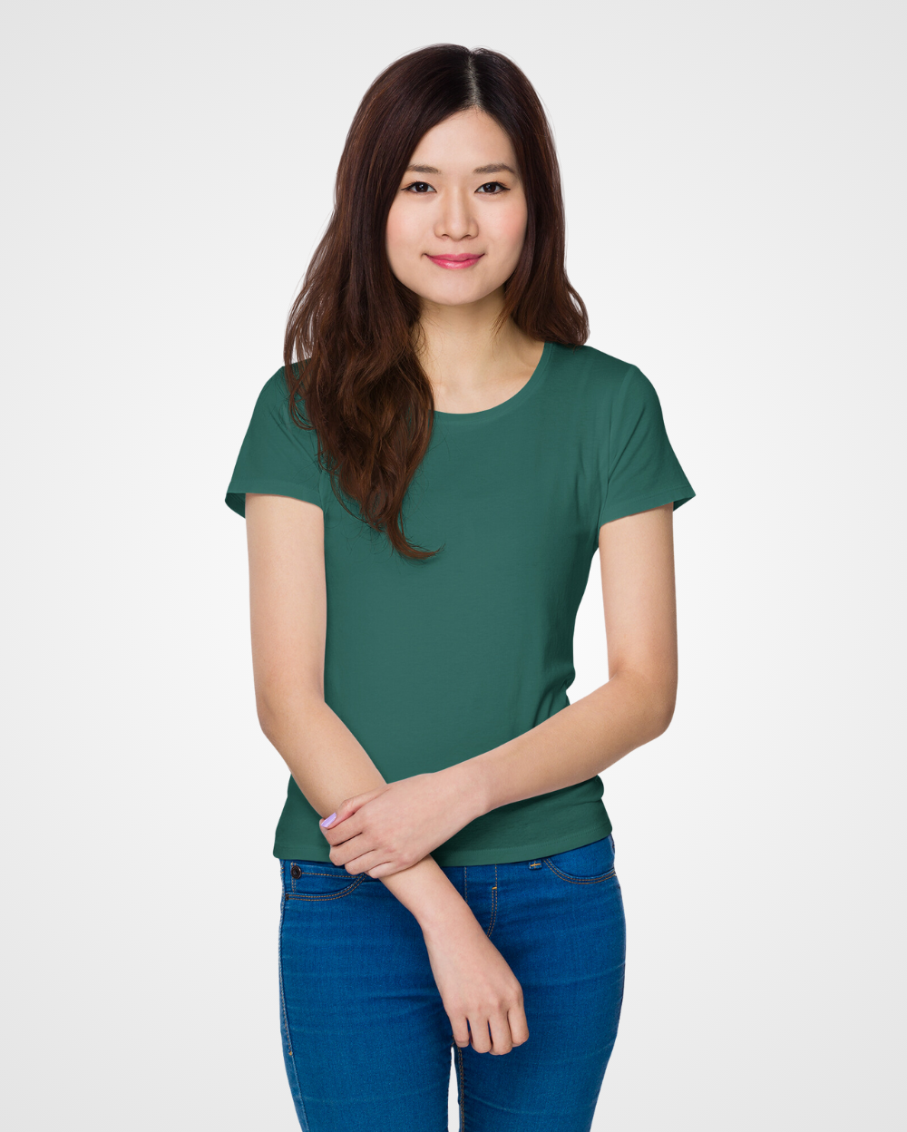 Women Plain Teal T-Shirt