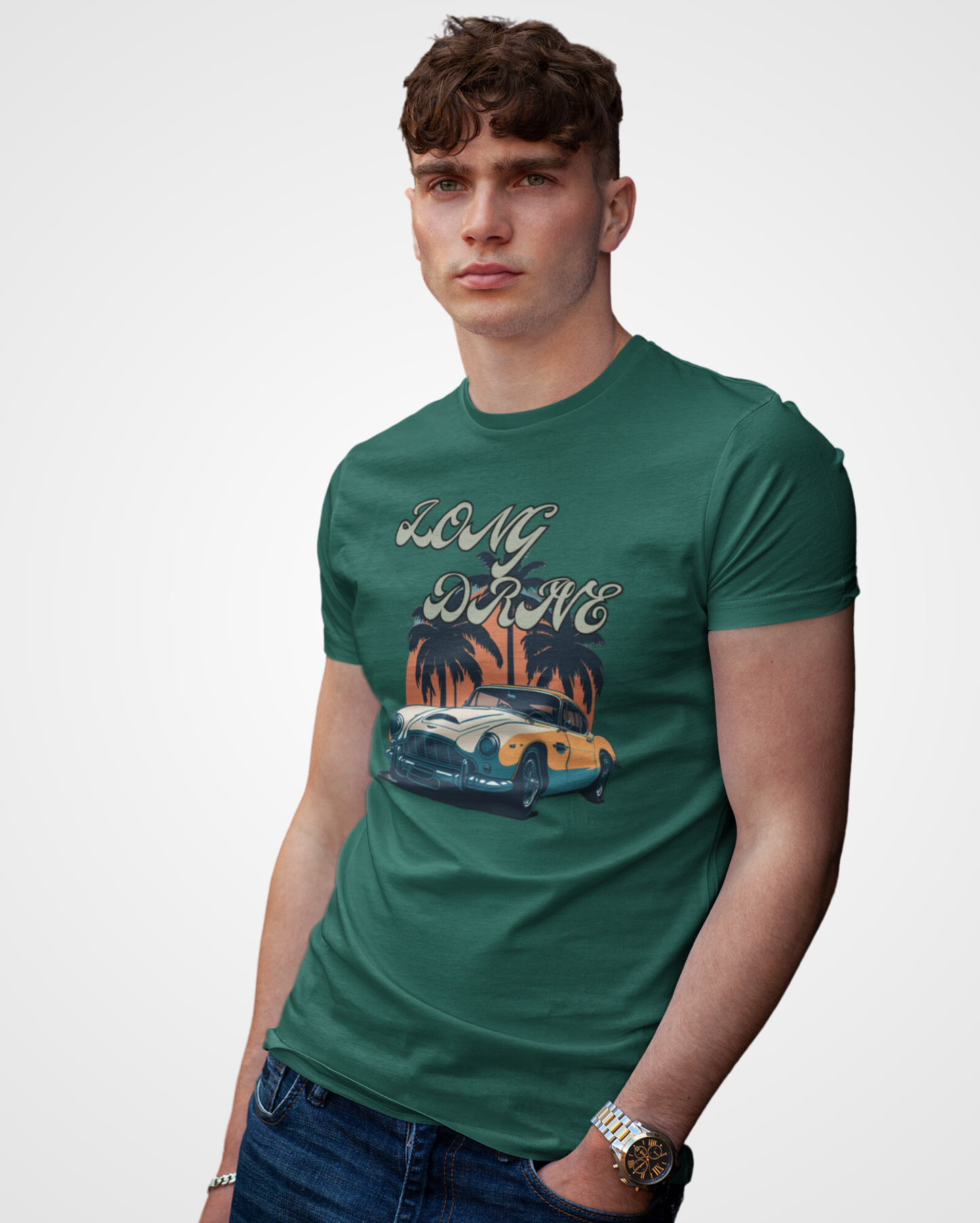 Men's Long Drive Graphic Printed T-shirt - Lama Fashion