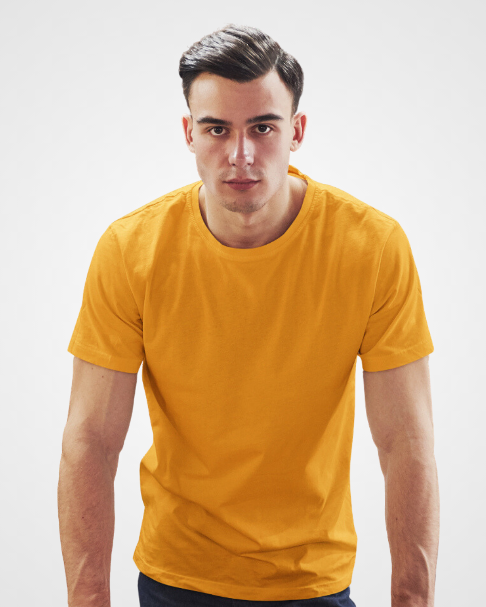 Men Plain Orange T-Shirt