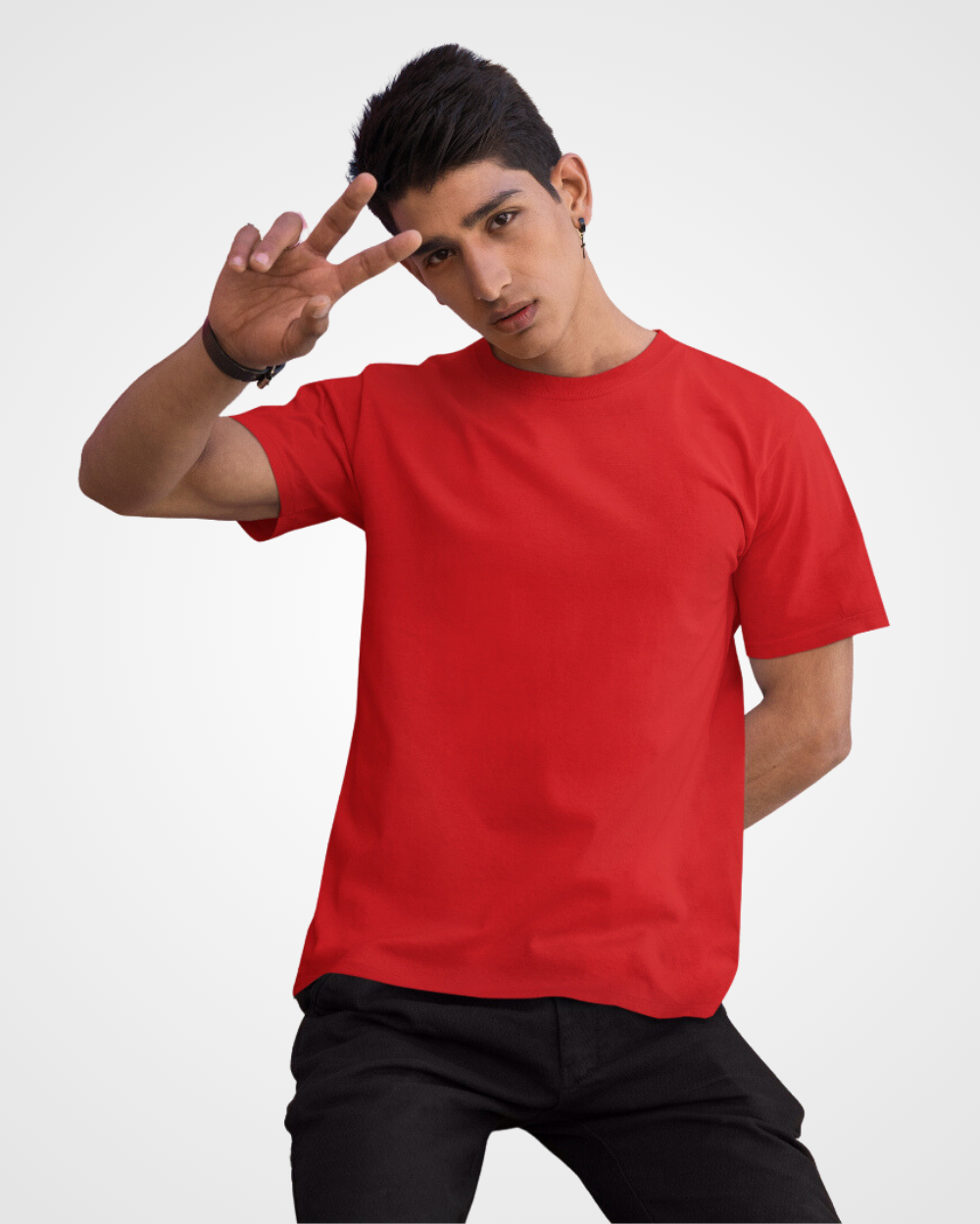 Men Plain Red T-Shirt