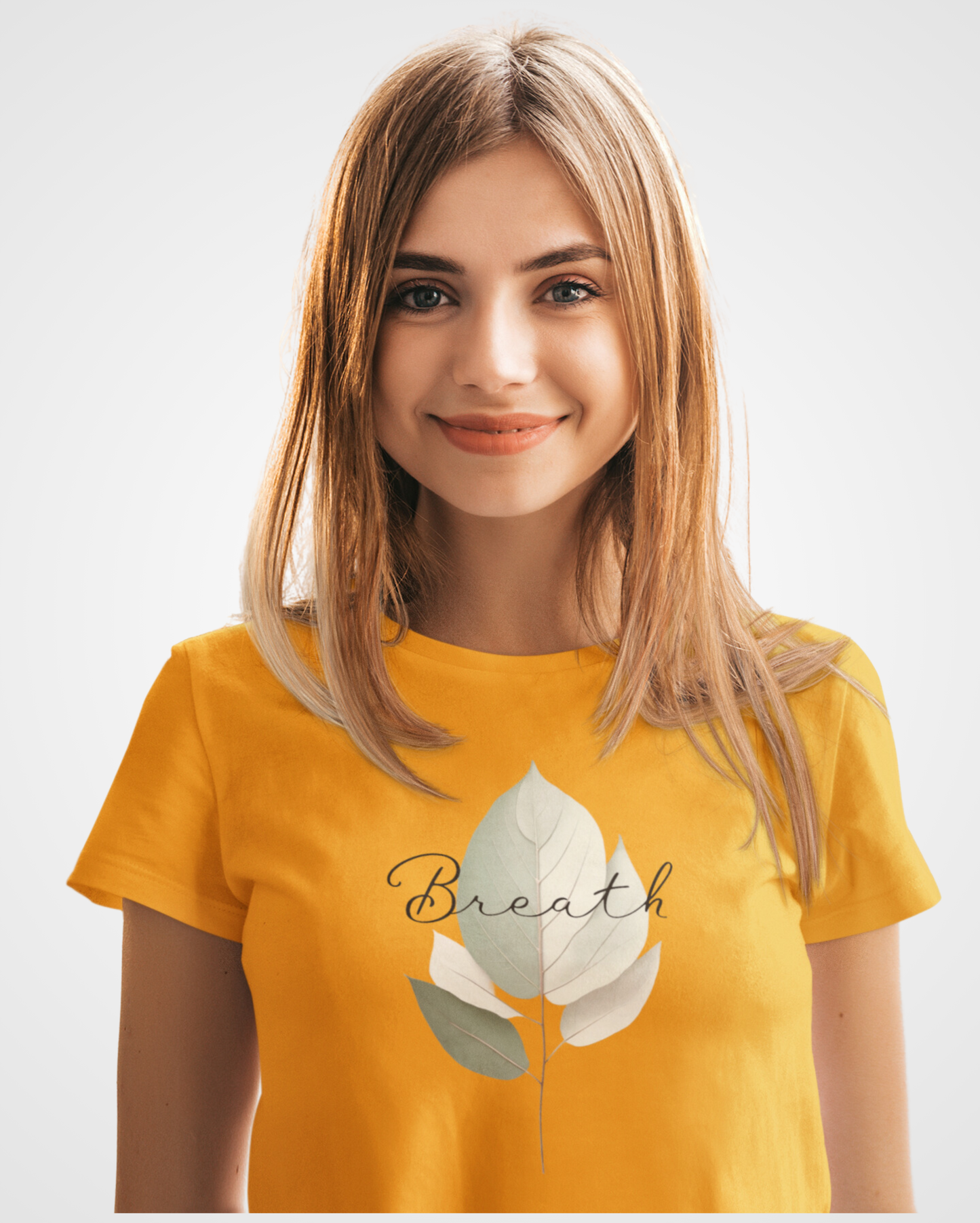Women Breath Leaf Graphic Printed T-shirt - Lama Fashion