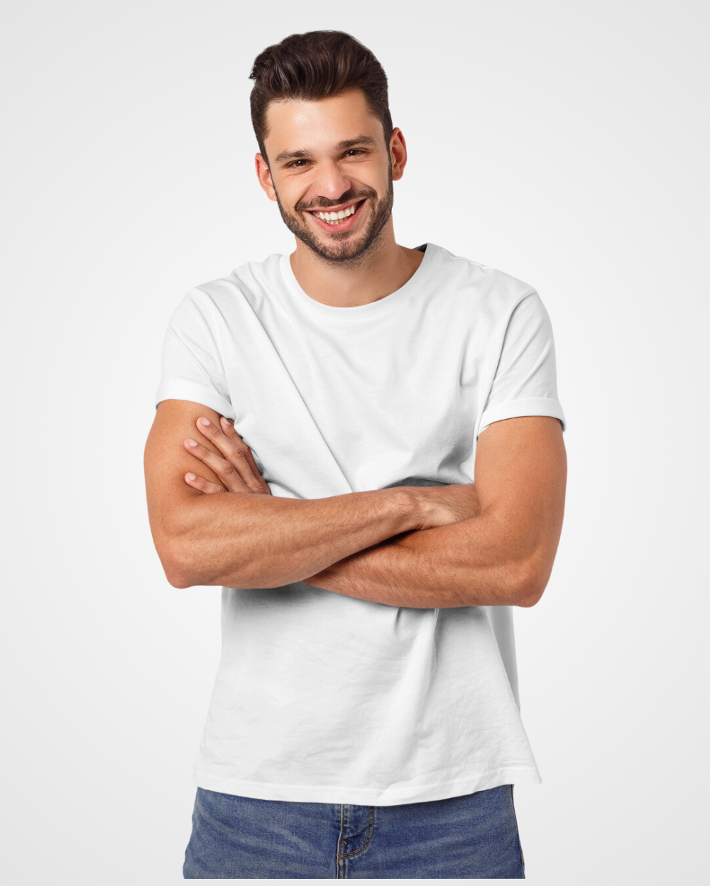 Men Plain White T-Shirt