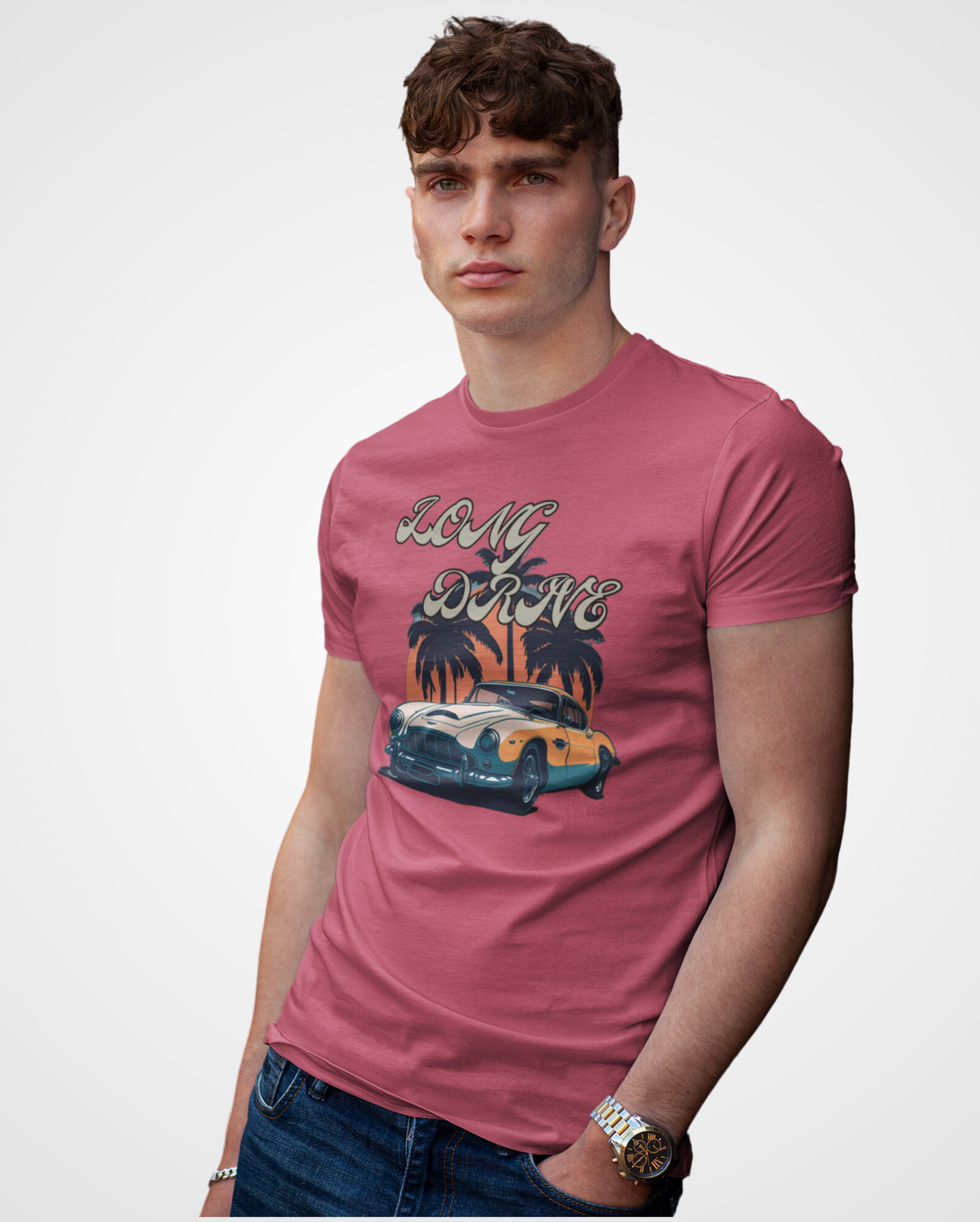 Men's Long Drive Graphic Printed T-shirt - Lama Fashion