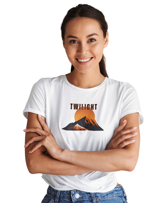 Women Twilight Mountain Graphic Printed T-shirt - Lama Fashion